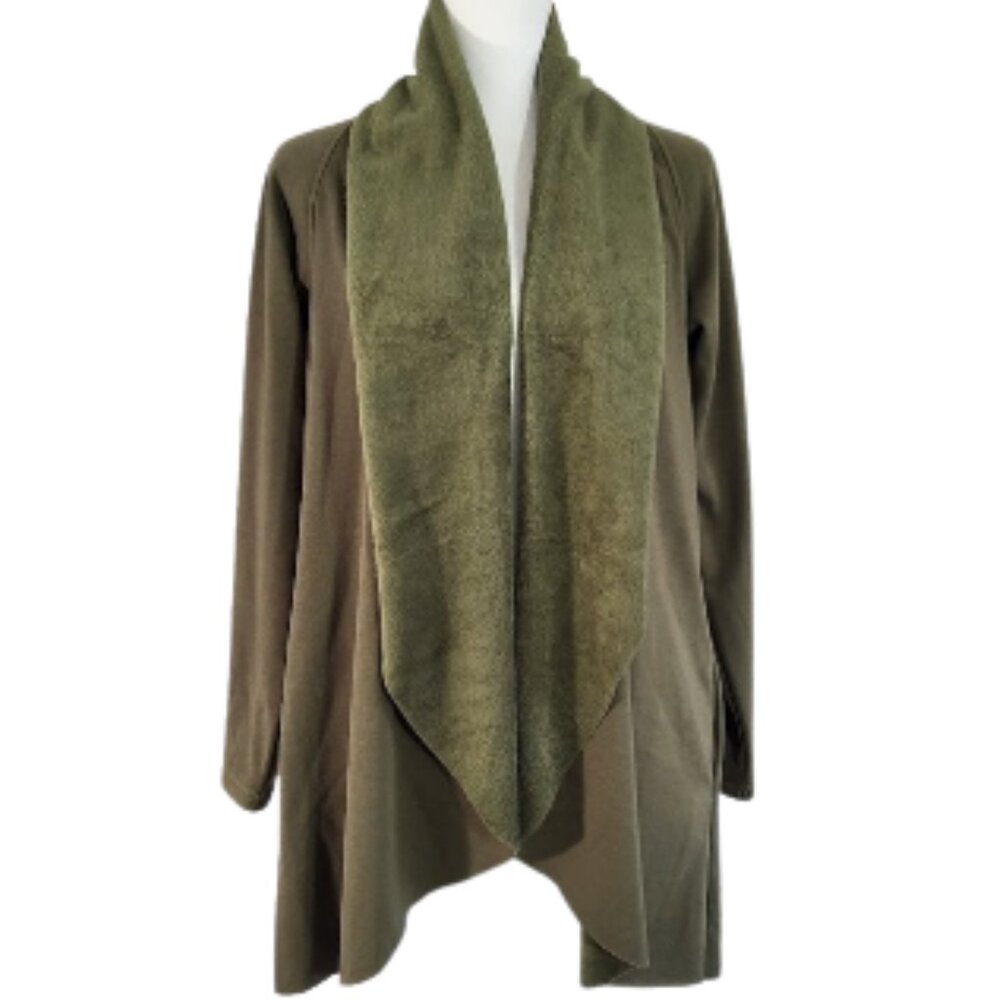 DREW ANTHROPOLOGIE Army Green Open Front Cardigan - Women's M
